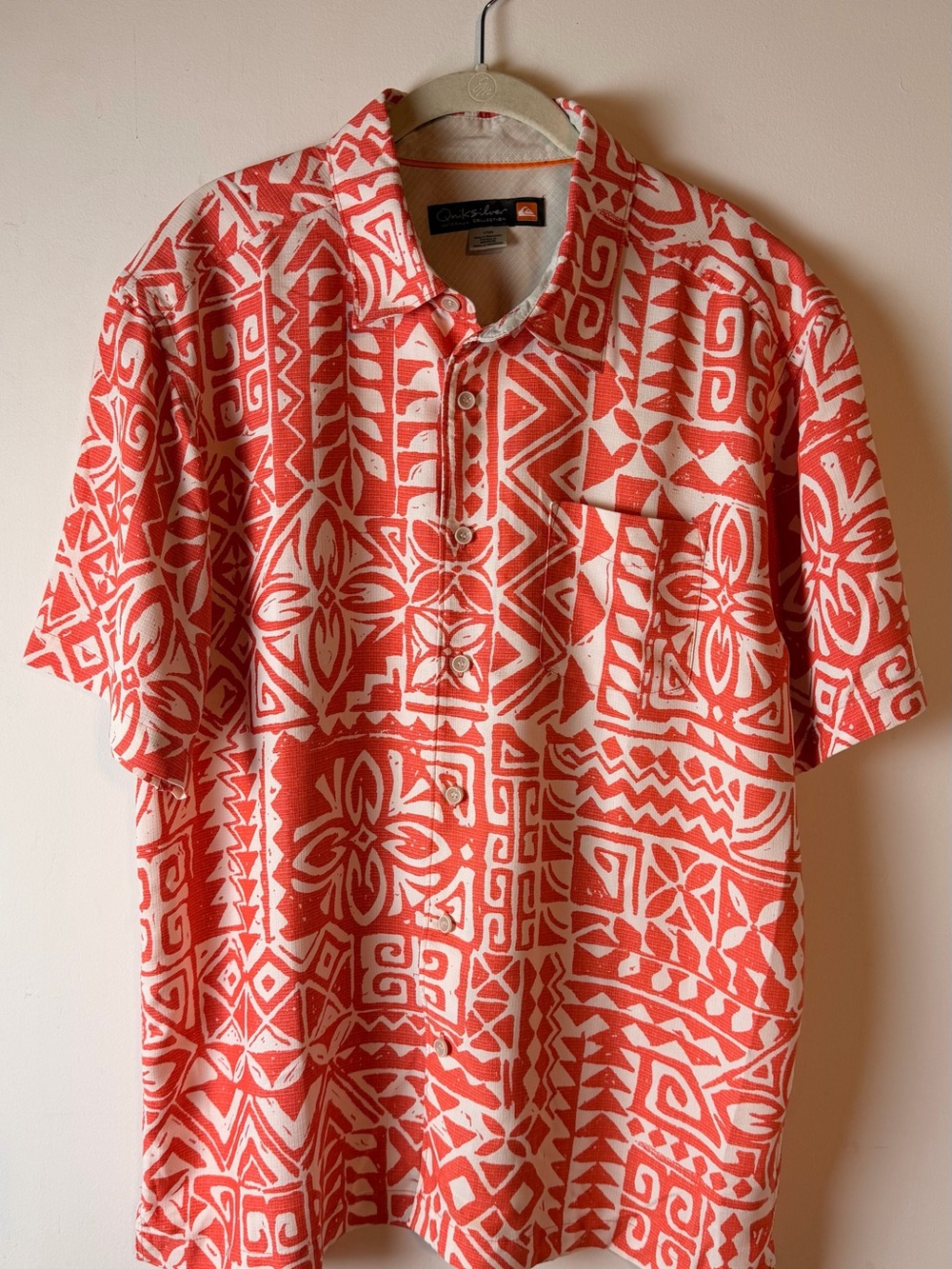 Quiksilver Waterman Collection Men’s Patterned Short Sleeve Shirt - Size L
